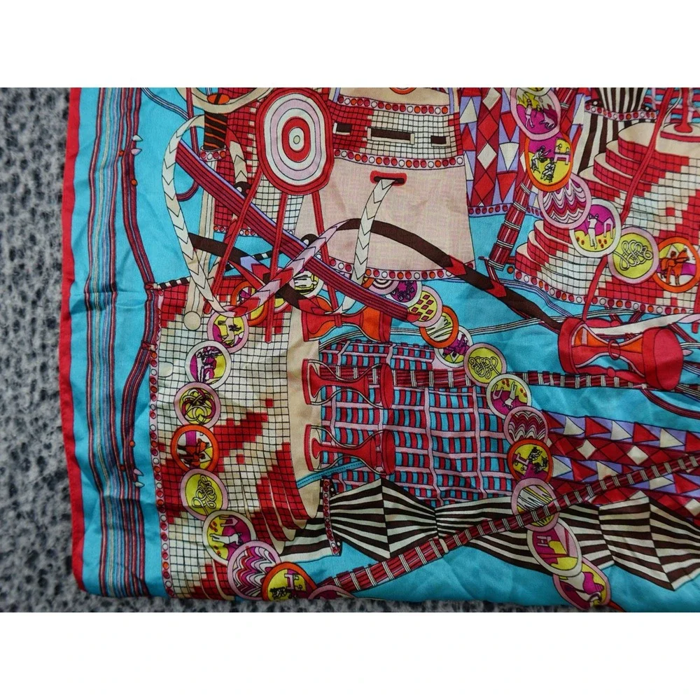 Unbranded Scarf Women 35x25‎ Turquoise Good Abstract Mechanical Print Art Decor